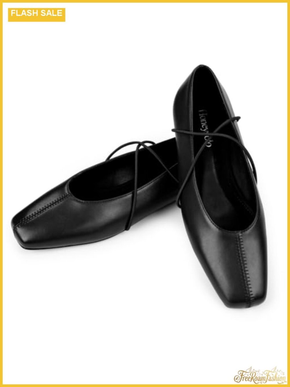 Square Toe Ballet Flats Crisscross Strap Mary Jane Comfortable Work